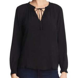Velvet by Graham Spencer Black Samantha Blouse Size XL Peasant Top PREOWNED